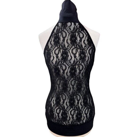 ALEXANDRA Dance Costume Blouson Tunic Top Textured Black Lace‎ Adult XS Backless - Picture 5 of 9